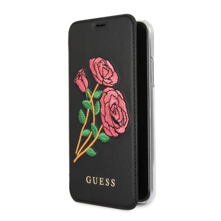 GUFLBKPXEROBK Guess Flower Desire Book Pouzdro Black pro iPhone X / XS, 2436043