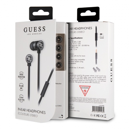 GUEPWIBK Guess Wire Stereo Headset Black, 2451161