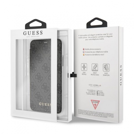 GUFLBKI61GF4GGR Guess Charms Book Case 4G Grey pro iPhone XR, 2440600