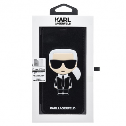 KLFLBKI65IKPUBK Karl Lagerfeld Ikonik Book Case Black pro iPhone XS Max, 2440858
