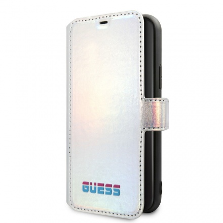 GUFLBKN65BLD Guess Iridescent Book Pouzdro pro iPhone 11 Pro Max Silver, 2448567