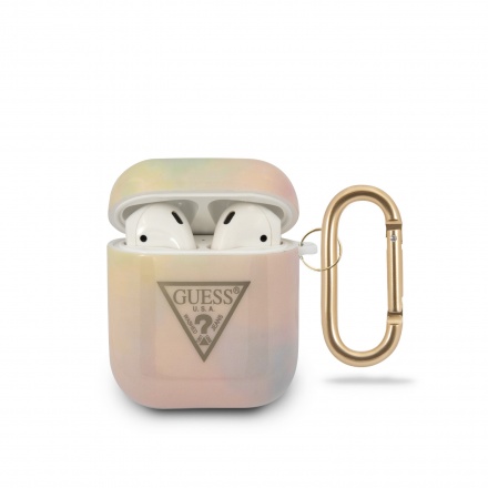 GUACA2TPUMCGG01 Guess TPU T&D Gold Triangle 01 Pouzdro pro Airpods 1/2 Pink, 2453532