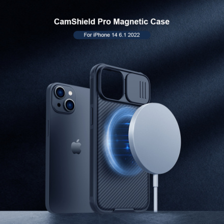 Nillkin CamShield PRO Magnetic Zadní Kryt pro Apple iPhone 13/14 Blue, 57983110472