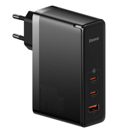 Baseus  GaN5 Pro Fast Nabíječka USB + 2xUSB-C 140W Black, CCGP100201