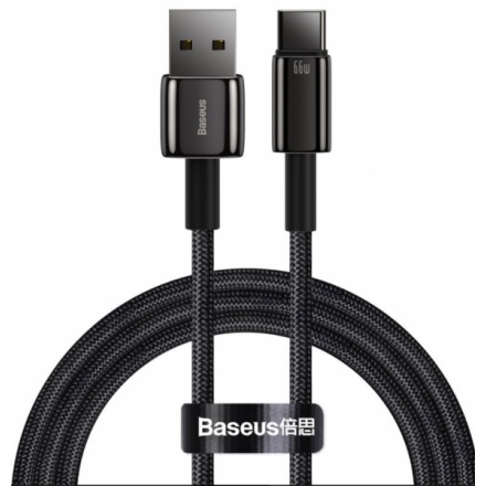 Baseus CATWJ-C01 Tungsten Gold Kabel USB-C 66W 2m Black, 57983104531