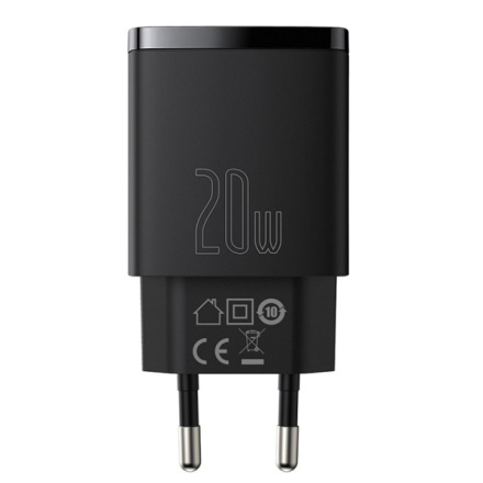 Baseus  Compact Quick Nabíječka USB/USB-C 20W Black, CCXJ-B01