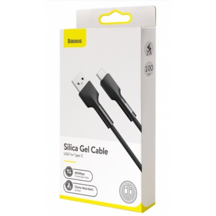 Baseus CATGJ-01 Silica Gel Kabel USB-C 1m Black, 57983104538