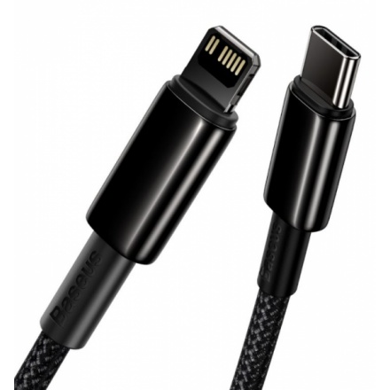 Baseus  Tungsten Gold Fast Charge Kabel USB-C to Lightning 20W 1m Black, CATLWJ-01