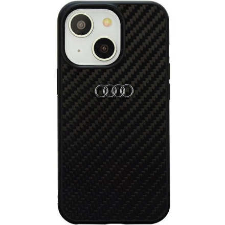 Audi Carbon Fiber Zadní Kryt pro iPhone 14 Black , AU-TPUPCIP14-R8/D2-BK