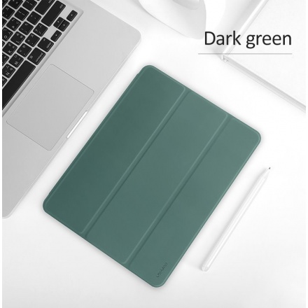 USAMS US-BH589 Kožený ochranný Kryt pro Apple iPad Pro 2020 12,9 Dark green, 2451866