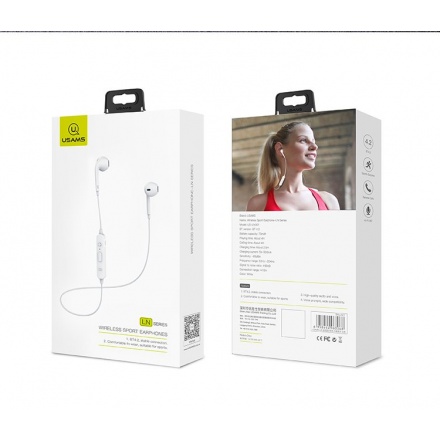 USAMS LN Sport Earphone Wireless Headset White , 2442673