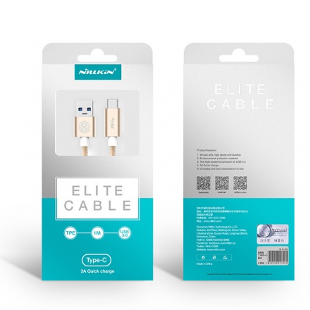 Nillkin Elite Type C USB 3.0 Datový Kabel Silver (EU Blister)