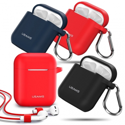 USAMS BH423 Silikonové Pouzdro pro AirPods Red, 2439949