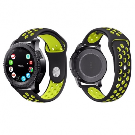 Tactical 180 Double Silikonový Řemínek pro Samsung Gear 42mm Black/Yellow (EU Blister), 2445422