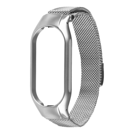 Tactical 829 Loop Magnetický Kovový Řemínek pro Xiaomi Mi Band 7 Silver, 57983110409