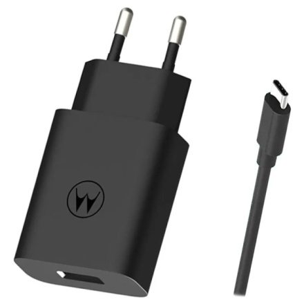 Motorola TurboPower Cestovní Nabíječka 20W vč. USB-C Kabelu Black, MOTOCHAR20W