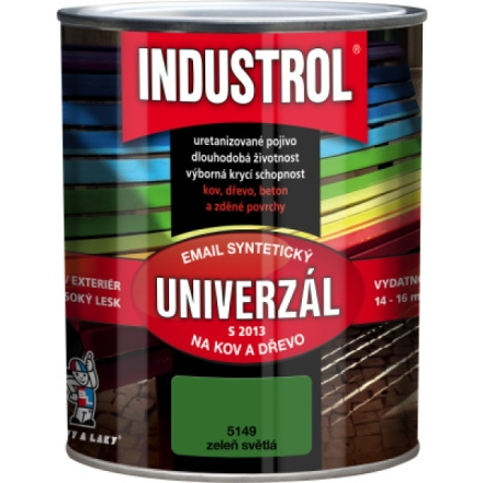 Industrol S2013 univerzál lesk vrchní barva na kov a dřevo, 5149 zeleň světlá, 750 ml