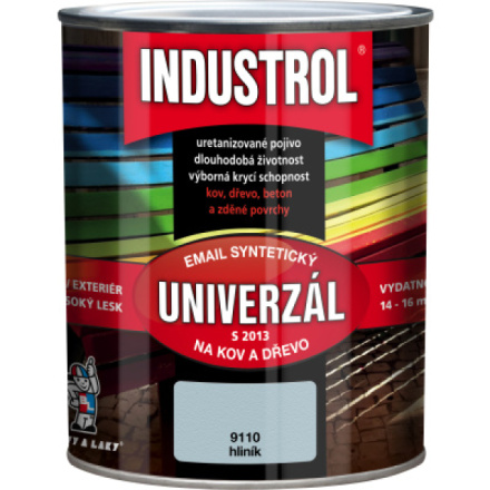 Industrol S2013 univerzál lesk vrchní barva na kov a dřevo, 9110 hliník, 750 ml