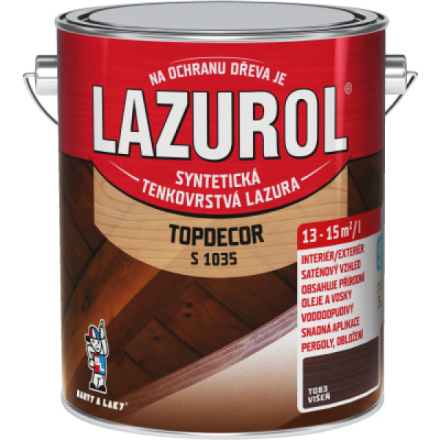 Lazurol Topdecor S1035 tenkovrstvá lazura na dřevo T083 višeň, 2,5 l