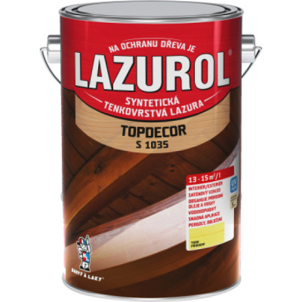 Lazurol Topdecor S1035 tenkovrstvá lazura na dřevo T000 přírodní, 4,5 l