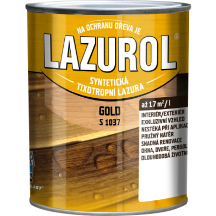 Lazurol Gold S1037 silnovrstvá lazura na dřevo T021 ořech, 750 ml
