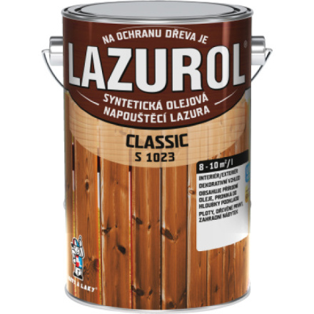 Lazurol Classic S1023 tenkovrstvá lazura na dřevo s obsahem olejů, 0000 bezbarvý, 4 l
