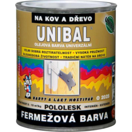 UNIBAL O2025 fermežová barva na dřevo a kov samozákladující, 2430 hněď, 1 kg