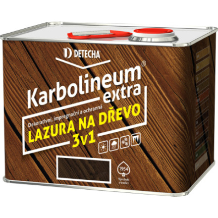 Detecha Karbolineum Extra 3v1 barva na dřevo, ořech, 3,5 kg