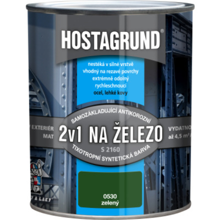 Hostagrund 2v1 S2160 základní i vrchní barva na kov, 0530 zelená, 600 ml