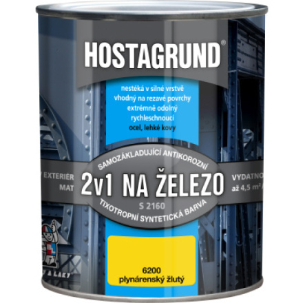 Hostagrund 2v1 S2160 základní i vrchní barva na kov, 6200 plynárenská žlutá, 600 ml