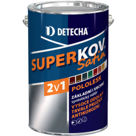 Detecha Superkov Satin 2v1 základní i vrchní barva na kov, pololesk, Ral 6005 zelený mech, 5 kg