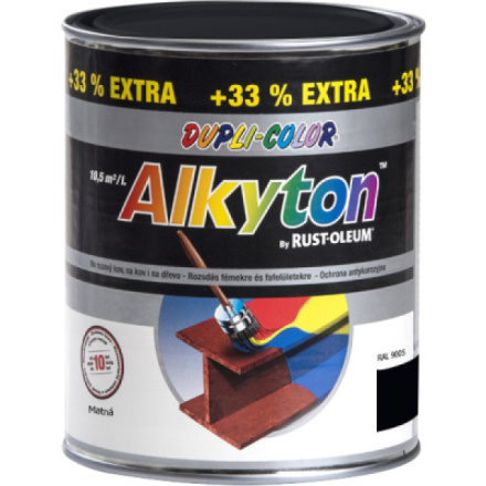Dupli-Color Alkyton Mat, samozákladová barva na rez, Ral 9005 černá, 1 l