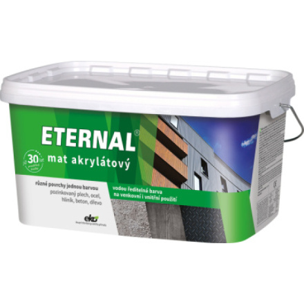 Eternal mat akrylátový univerzální barva na dřevo kov beton, 01 bílá, 5 kg