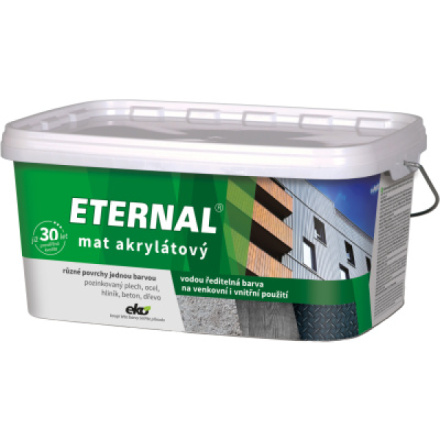 Eternal mat akrylátový univerzální barva na dřevo kov beton, 01 bílá, 2,8 kg