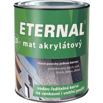 Eternal mat akrylátový univerzální barva na dřevo kov beton, 03 šedá středně, 700 g