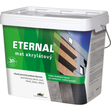Eternal mat akrylátový univerzální barva na dřevo kov beton, 13 černá, 10 kg