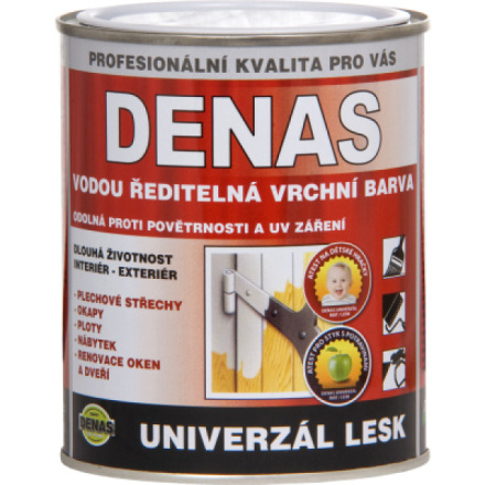 DENAS UNIVERZÁL-LESK vrchní barva na dřevo, kov a beton, 0823 světle růžová, 700 g