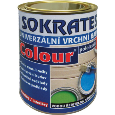 Sokrates Colour pololesk univerzální vrchní barva na dřevo a kov, 0440 modrá, 0,7 kg