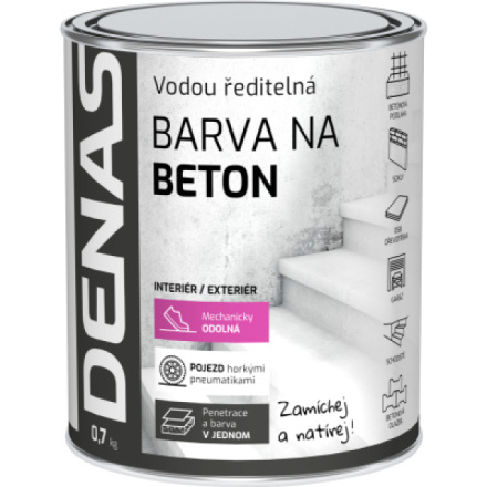 DENAS NA BETON vrchní barva na beton, 0110 šedý, 0,7 kg