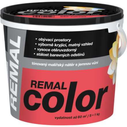 REMAL Color malířská barva na zeď 890 jahoda, 5 + 1 kg