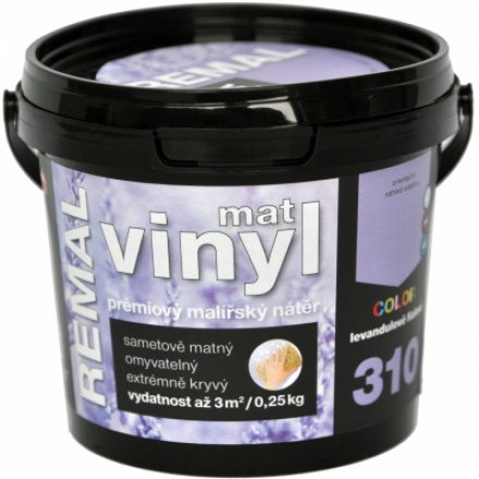 REMAL Vinyl Color mat omyvatelná barva na zeď, 310 levandulově fialová, 250 g