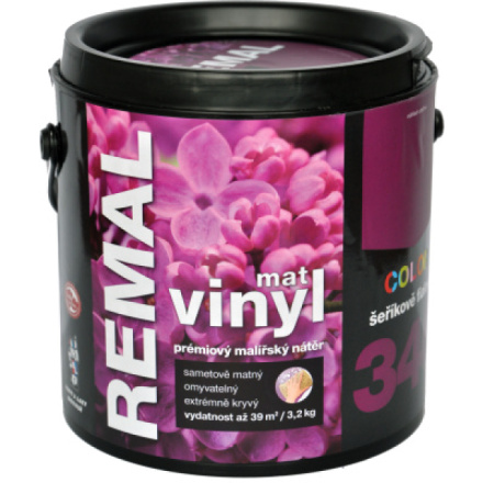 REMAL Vinyl Color mat omyvatelná barva na zeď, 340 šeříkově fialová, 3,2 kg
