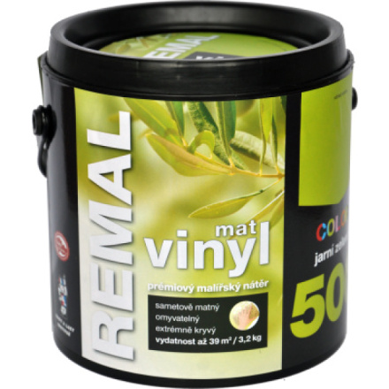 REMAL Vinyl Color mat omyvatelná barva na zeď, 500 jarní zelená, 3,2 kg