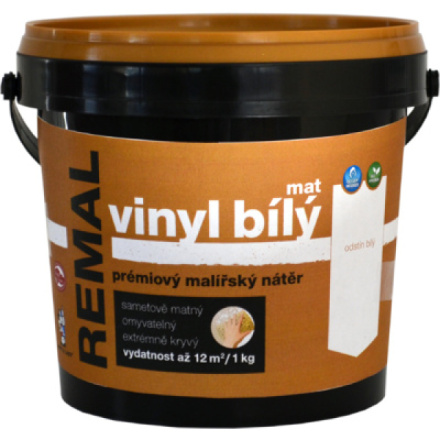 REMAL Vinyl bílý mat omyvatelná barva na zeď 1 kg