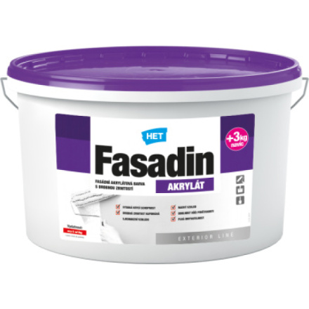 Het Fasadin fasádní barva s jemným zrnem, bílá, 15 + 3 kg