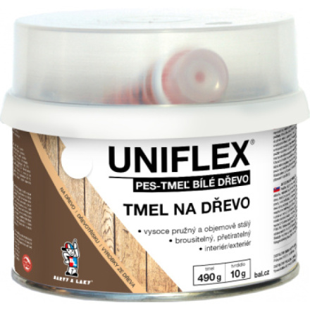 Uniflex PES-TMEL dřevo, tmel na dřevo, bílý, 500 g