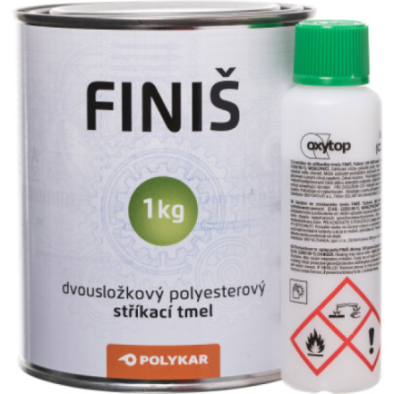 Polykar Finiš stříkací tmel, dvousložkový polyesterový + tužidlo, 1 kg