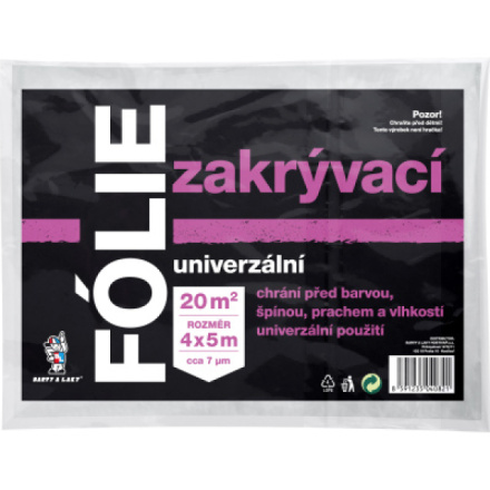 BALTOOL univerzální zakrývací fólie, 7 µ, 20 m², 4 × 5 m, 569851