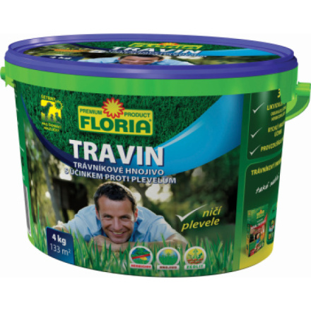 Floria Travin Král trávníků hnojivo na trávníky s účinkem proti plevelům, 4 kg