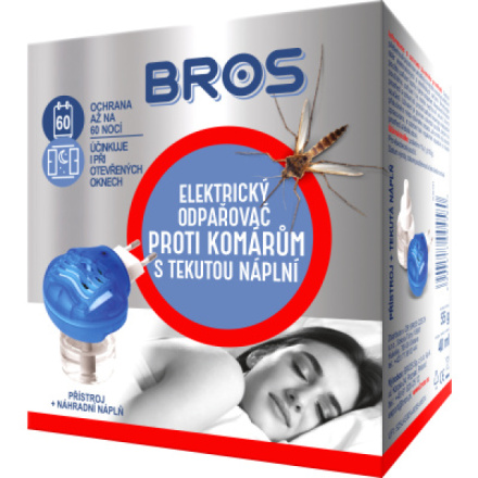 Bros Elektrický odpařovač proti komárům s tekutou náplní, 40 ml